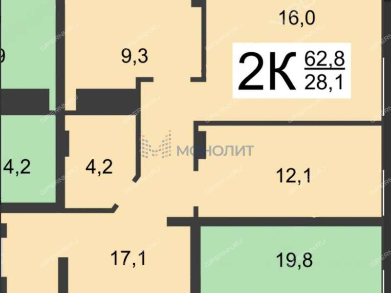 двухкомнатная квартира на Краснозвёздной улице дом 25