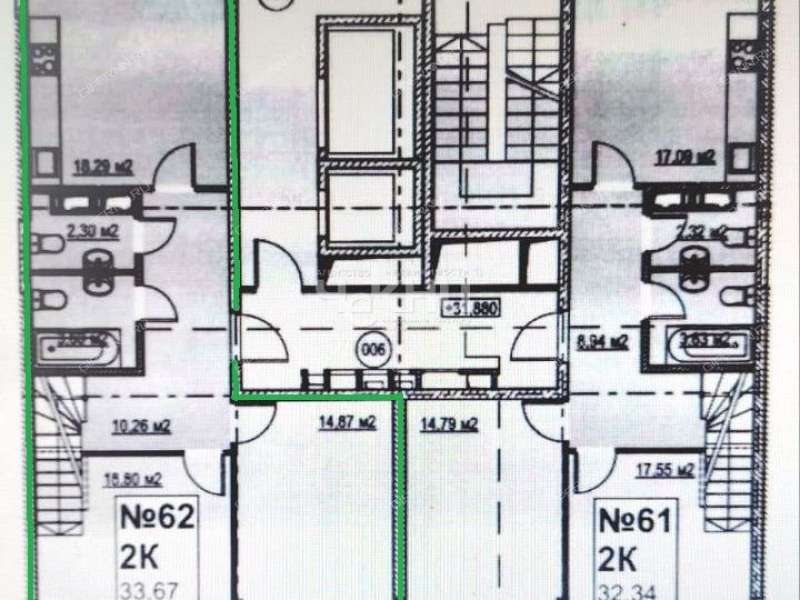 двухкомнатная квартира на улице Максима Горького