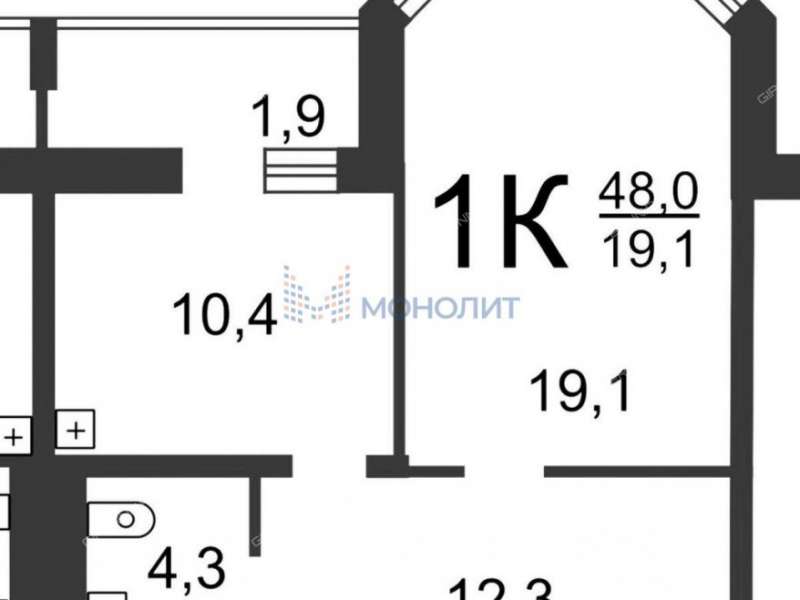 однокомнатная квартира на улице Карла Маркса дом 48