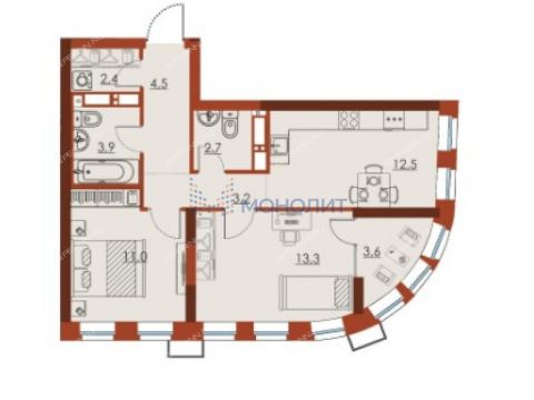 2-komnatnaya-ul-oktyabrskoy-revolyucii-56 фото