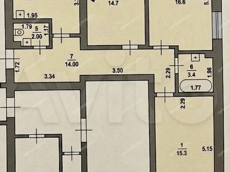 трёхкомнатная квартира на Союзном проспекте дом 2А