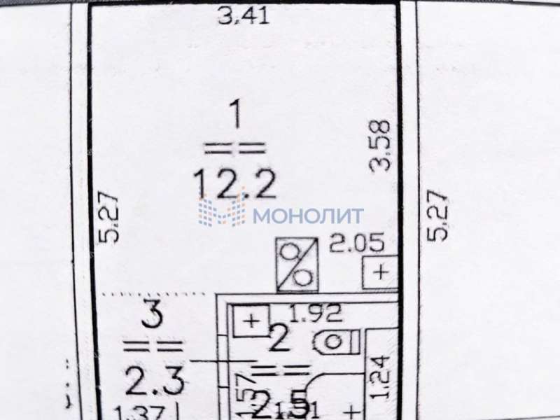 квартира-студия на Бурнаковской улице дом 57