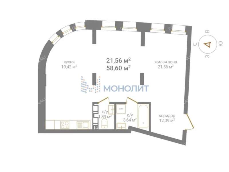 двухкомнатная квартира в новостройке на Дальней улице дом 10