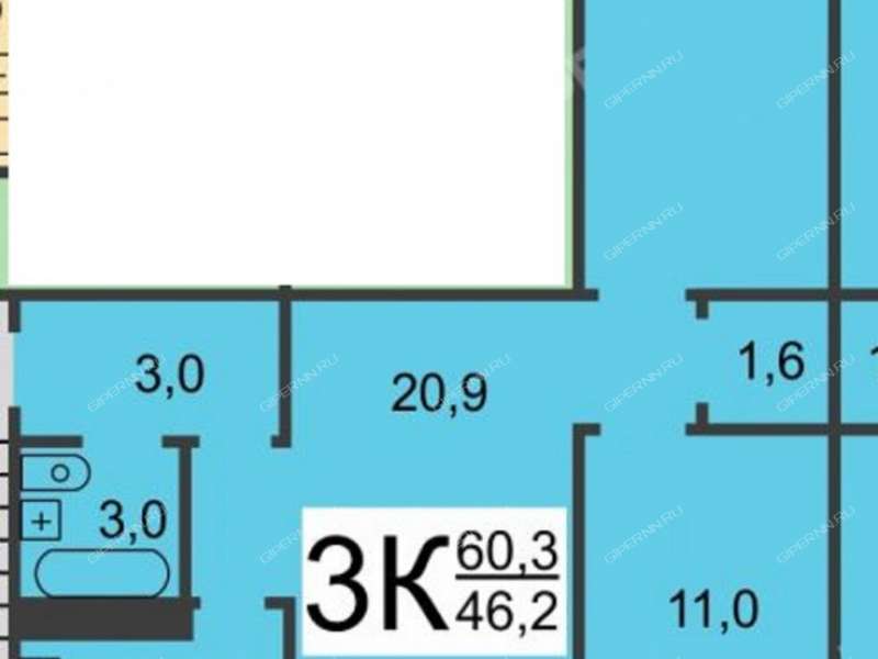 трёхкомнатная квартира на улице Даргомыжского дом 6