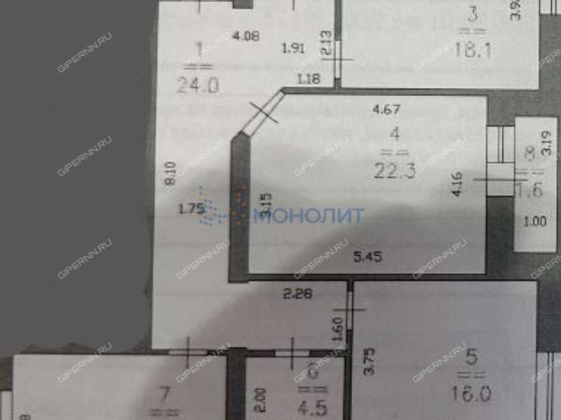 трёхкомнатная квартира на улице Воровского дом 3