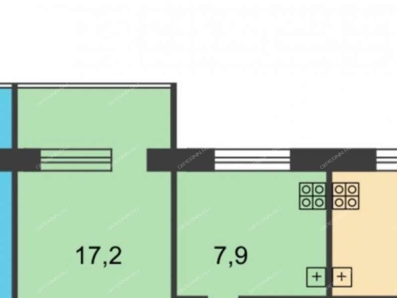 однокомнатная квартира на улице Героя Попова дом 12