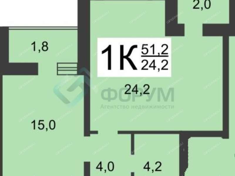 однокомнатная квартира на Казанском шоссе дом 5