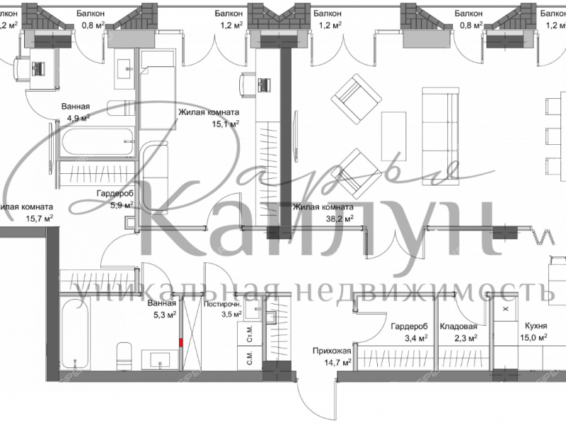 трёхкомнатная квартира на Октябрьской улице дом 21