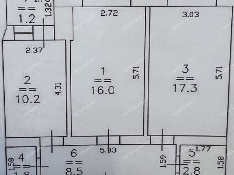 двухкомнатная квартира на улице Куйбышева дом 69